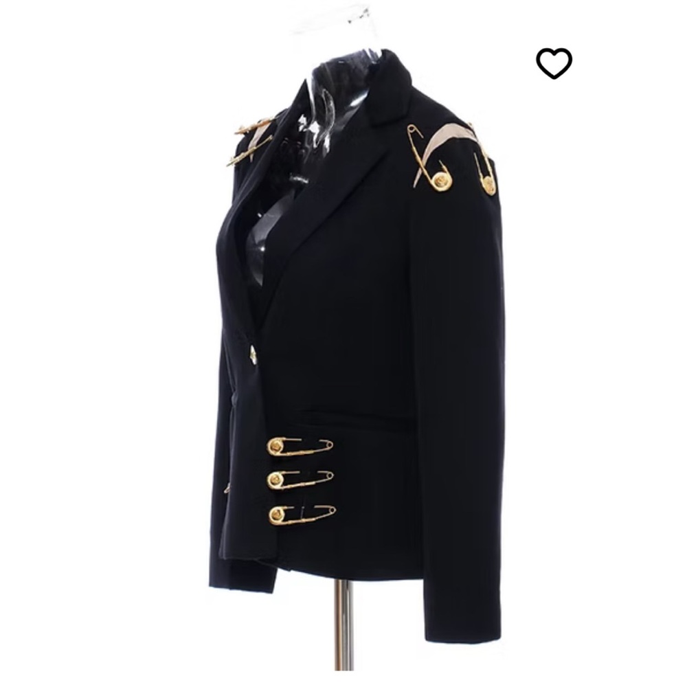 Black Blazer with Gold Accents - Picture 6 of 10